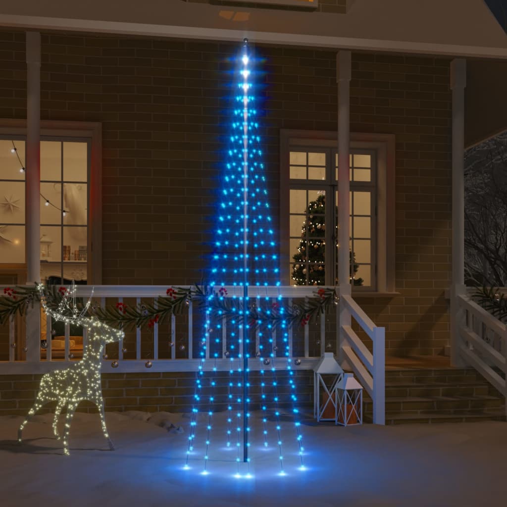 vidaXL LED-Weihnachtsbaum für Fahnenmast Kaltweiß 310 LEDs 300 cm