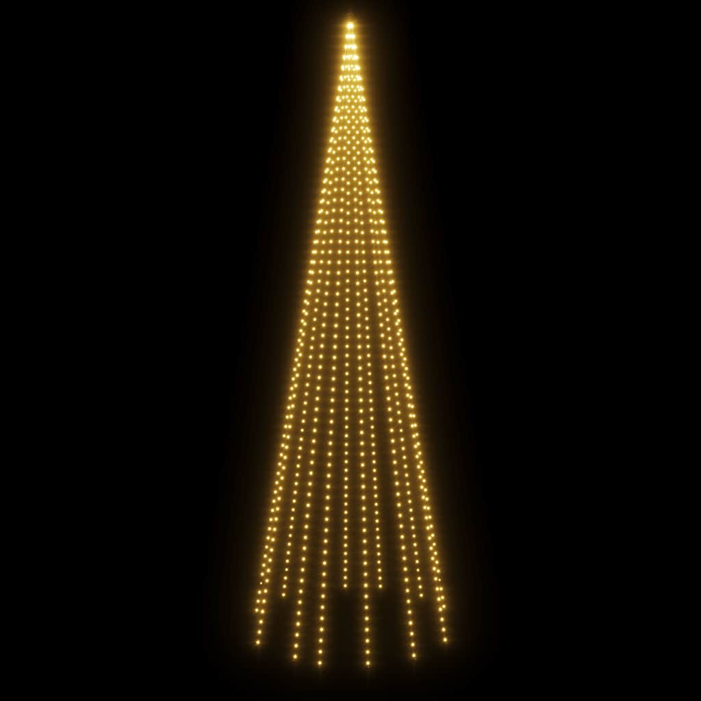 vidaXL LED-Weihnachtsbaum für Fahnenmast Warmweiß 732 LEDs 500 cm