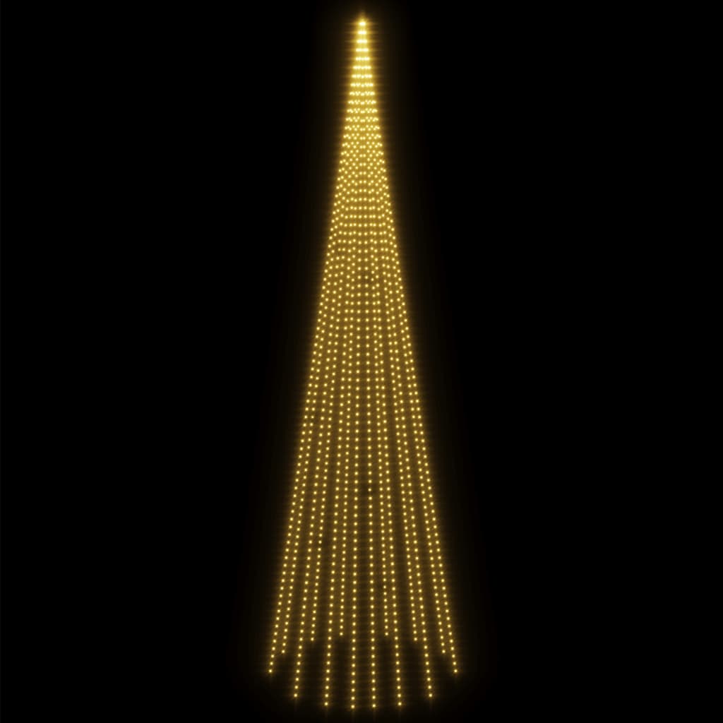 vidaXL LED-Weihnachtsbaum für Fahnenmast Warmweiß 1134 LEDs 800 cm