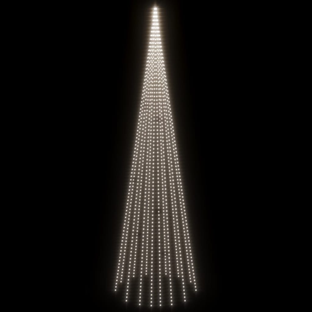 vidaXL LED-Weihnachtsbaum für Fahnenmast Kaltweiß 1134 LEDs 800 cm