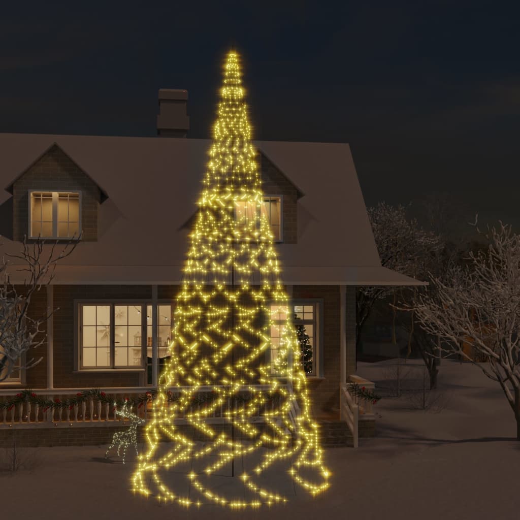 vidaXL LED-Weihnachtsbaum für Fahnenmast Warmweiß 3000 LEDs 800 cm