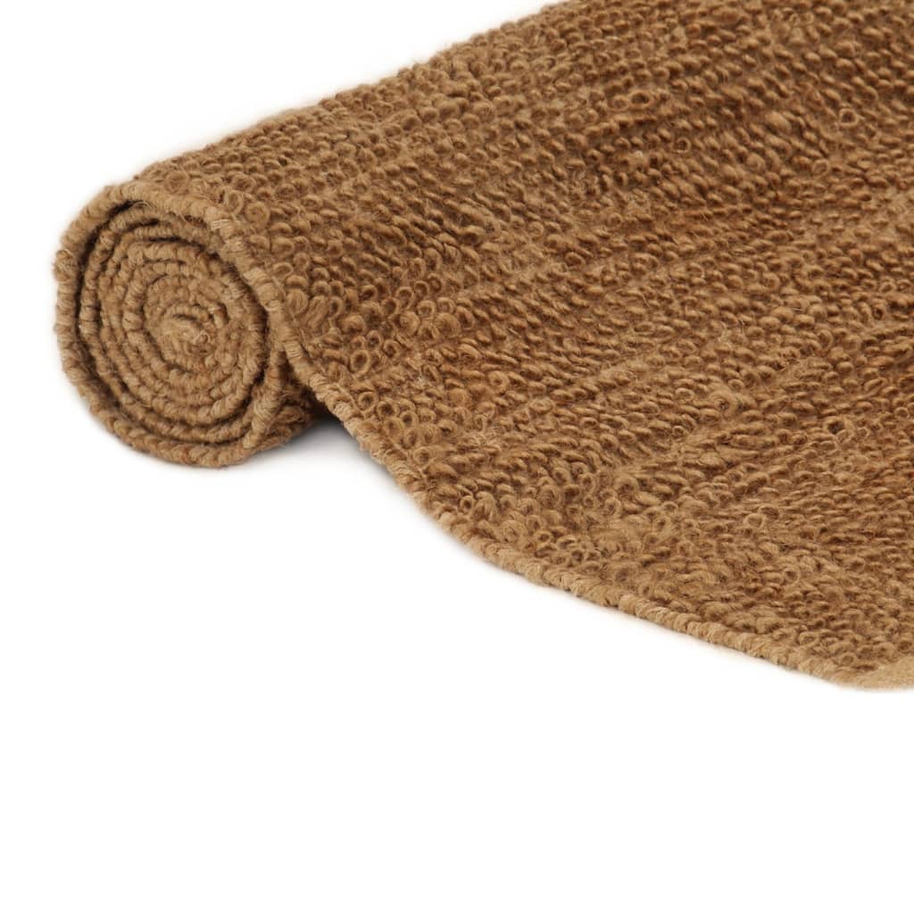 vidaXL Schlingenteppich Handgefertigt 80x160 cm Jute und Baumwolle