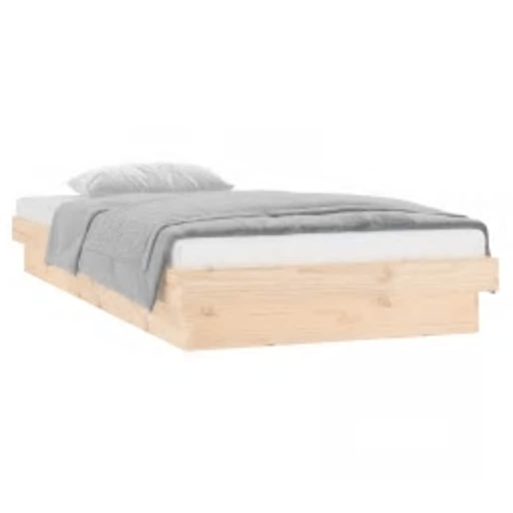 vidaXL Massivholzbett mit LED-Beleuchtung 100x200 cm