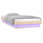 vidaXL Massivholzbett mit LED-Beleuchtung 100x200 cm