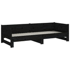 vidaXL Ausziehbares Tagesbett Schwarz Massivholz Kiefer 2x(90x200) cm