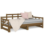 vidaXL Tagesbett Ausziehbar Honigbraun Massivholz Kiefer 2x(90x190) cm