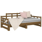 vidaXL Tagesbett Ausziehbar Honigbraun Massivholz Kiefer 2x(90x190) cm