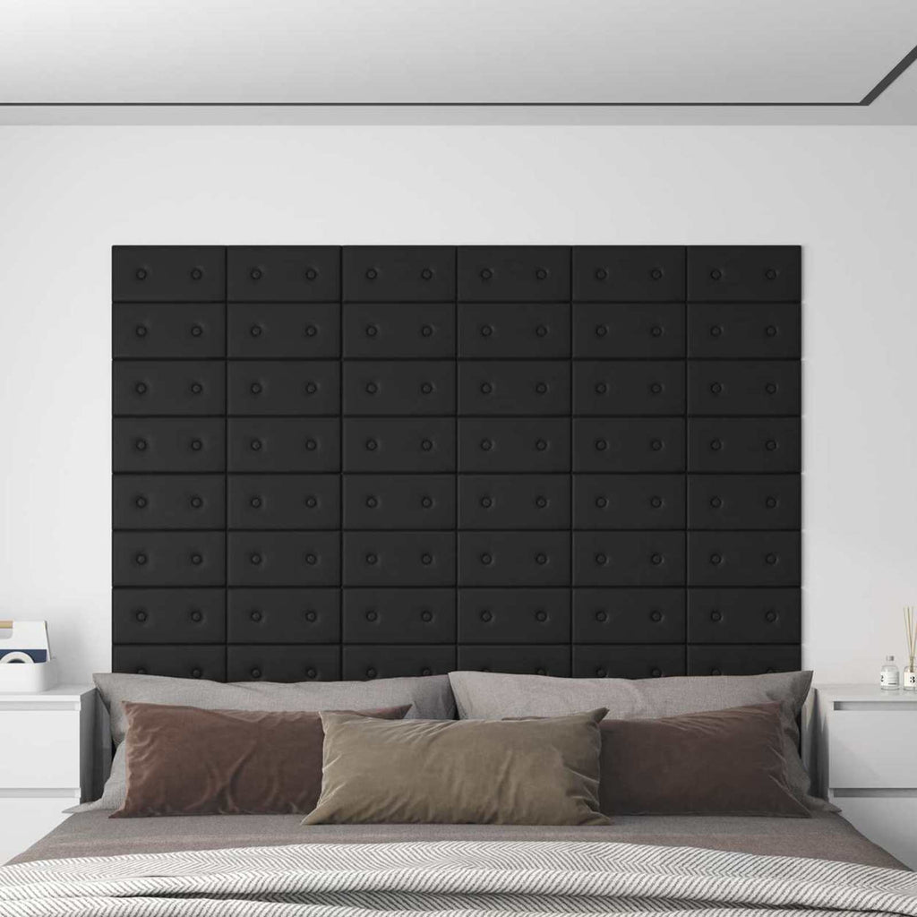 vidaXL Wandkopfteilen 12 pcs Schwarz 30 x 15 cm Kunstleder