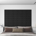 vidaXL Wandkopfteilen 12 pcs Schwarz 30 x 15 cm Kunstleder