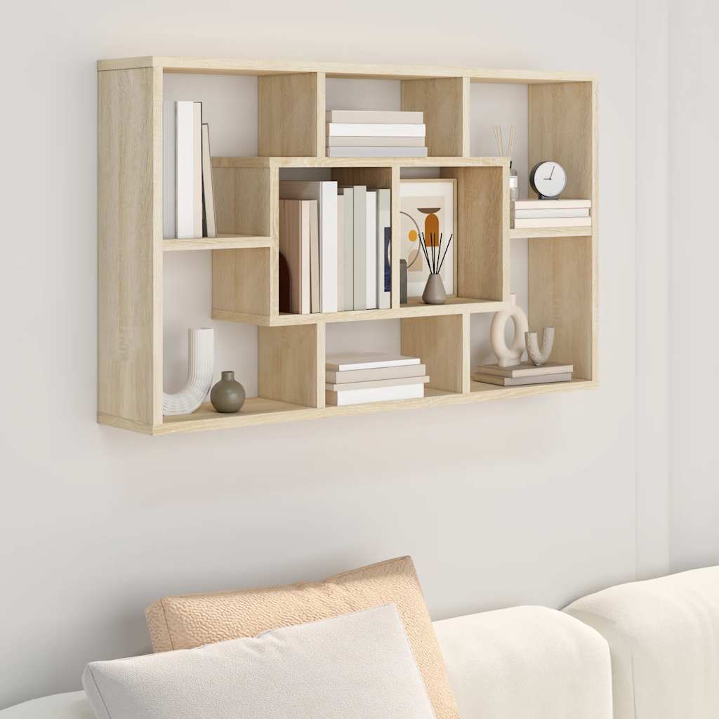 vidaXL Wandregal Sonoma-Eiche 85x16x52,5 cm Holzwerkstoff
