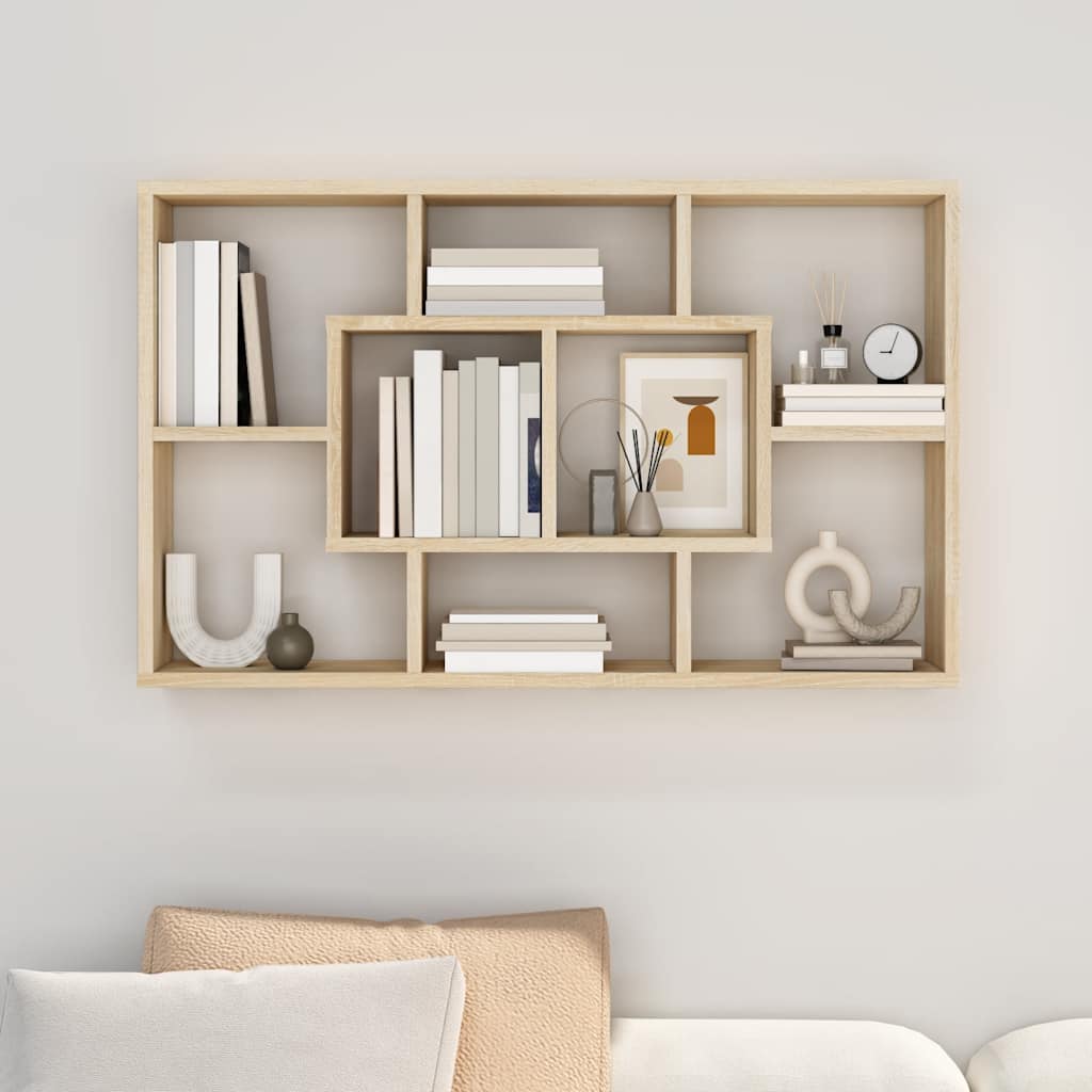 vidaXL Wandregal Sonoma-Eiche 85x16x52,5 cm Holzwerkstoff