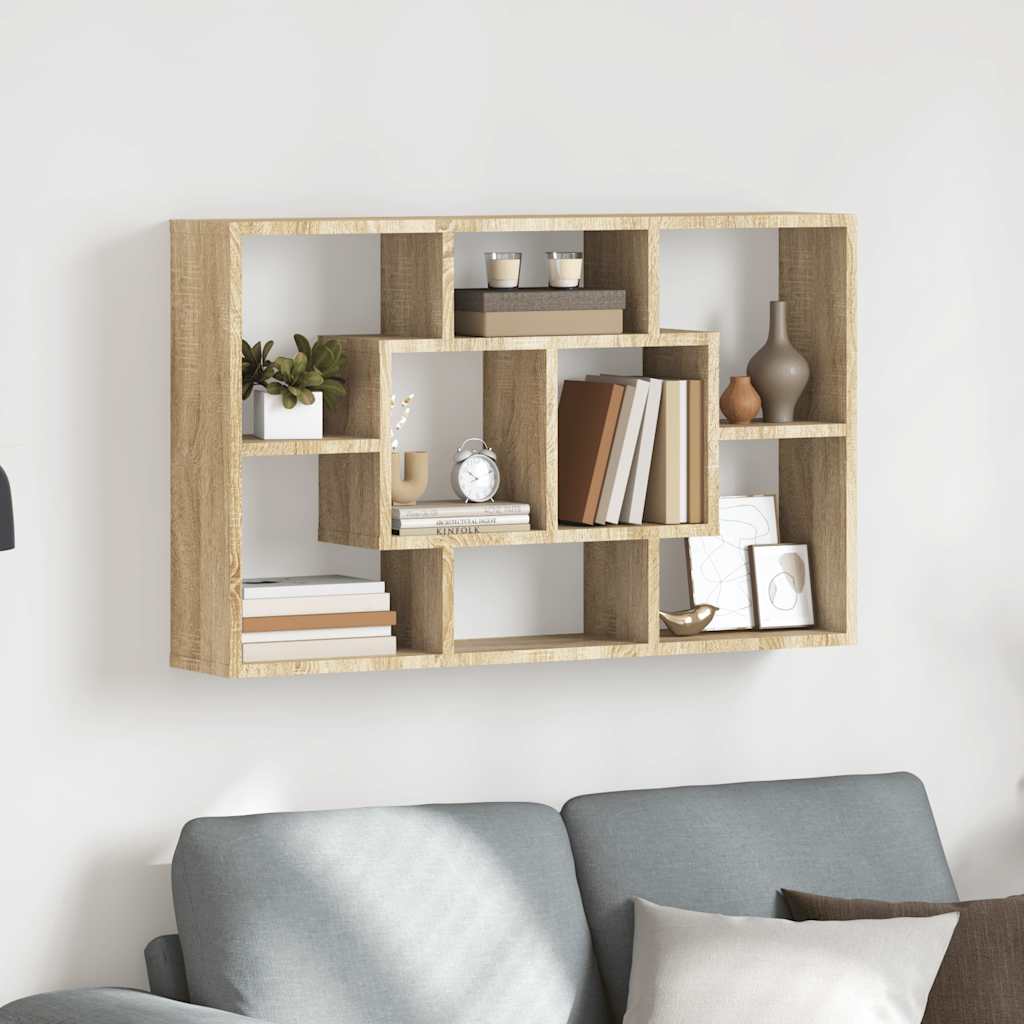 vidaXL Wandregal Sonoma-Eiche 85x16x52,5 cm Holzwerkstoff