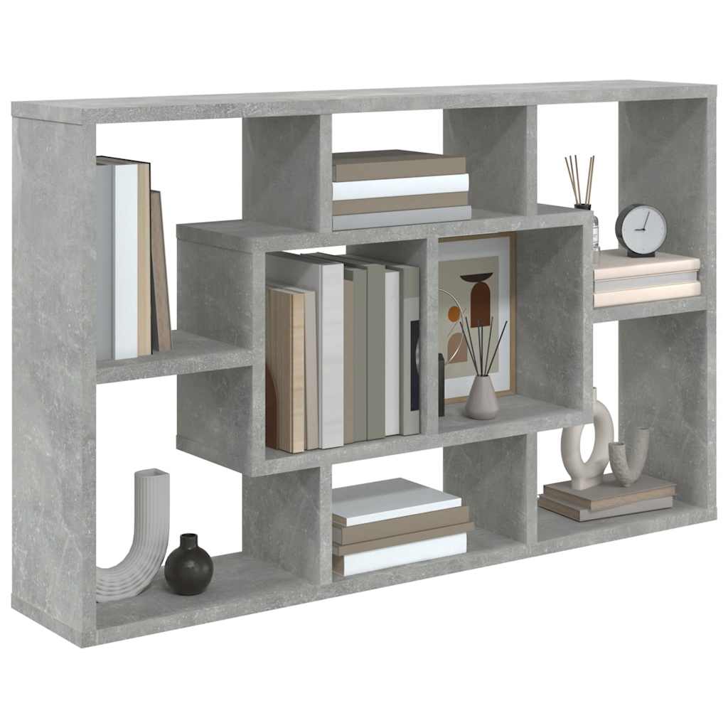 vidaXL Wandregal Betongrau 85x16x52,5 cm Holzwerkstoff