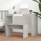 vidaXL Schminkhocker Betongrau 70x35x45 cm Holzwerkstoff