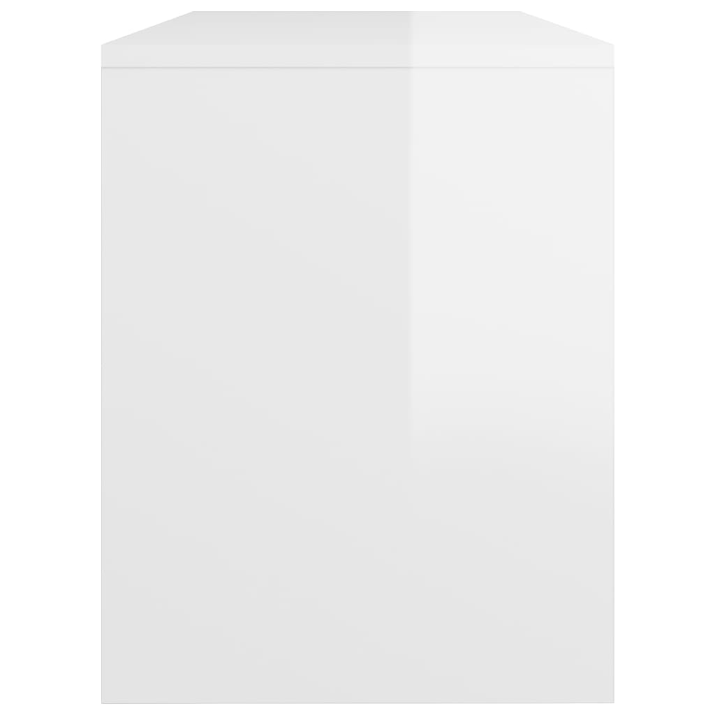 vidaXL Schminkhocker Hochglanz-Weiß 70x35x45 cm Holzwerkstoff