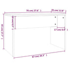 vidaXL Schminkhocker Hochglanz-Weiß 70x35x45 cm Holzwerkstoff