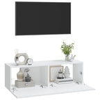 vidaXL TV-Wandschränke 2 Stk. Weiß 100x30x30 cm Holzwerkstoff