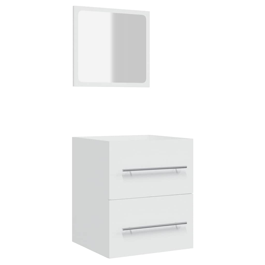 vidaXL Badschrank mit Spiegel Weiß 41x38,5x48 cm