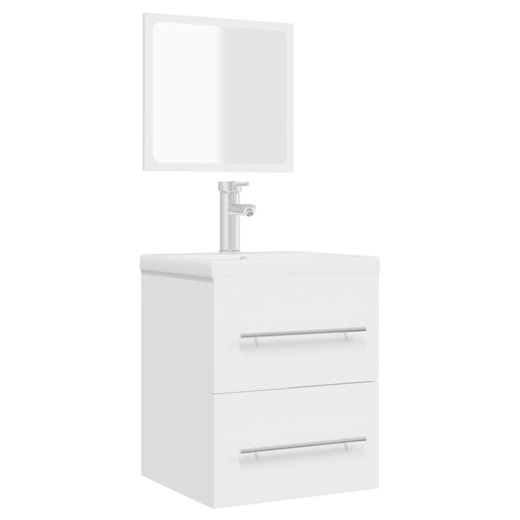 vidaXL Badschrank mit Spiegel Weiß 41x38,5x48 cm