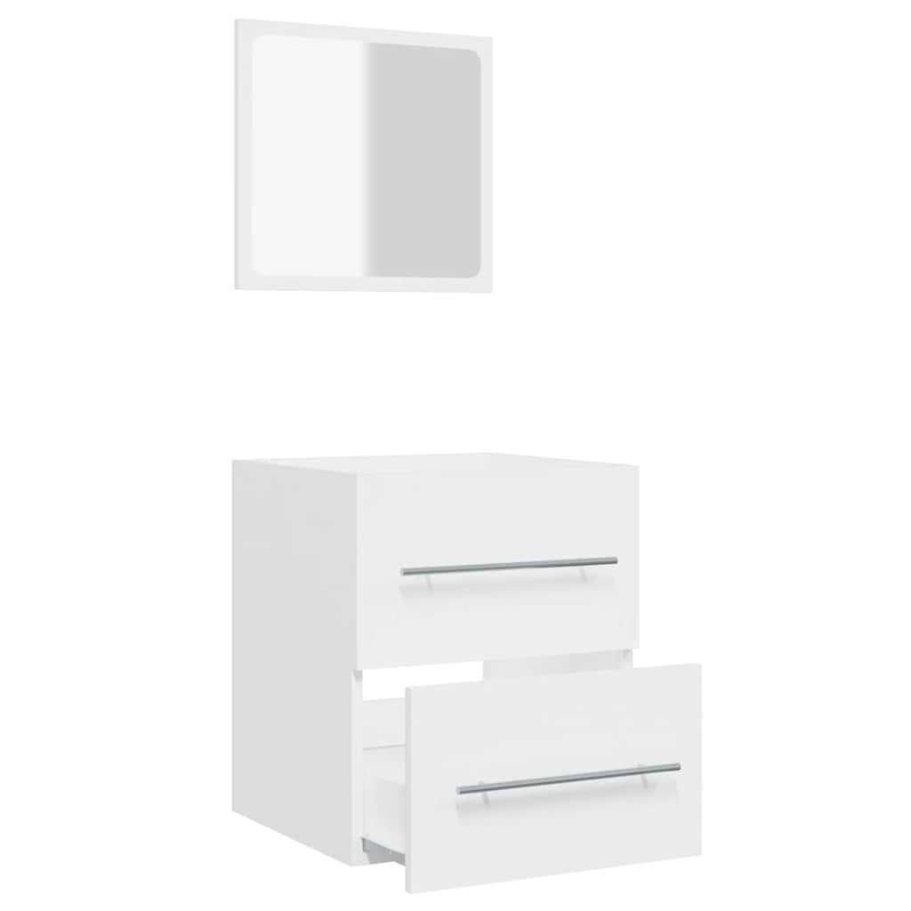 vidaXL Badschrank mit Spiegel Weiß 41x38,5x48 cm