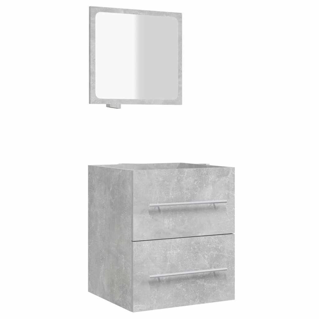 vidaXL Badschrank mit Spiegel Betongrau 41x38,5x48 cm