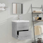 vidaXL Badschrank mit Spiegel Betongrau 41x38,5x48 cm