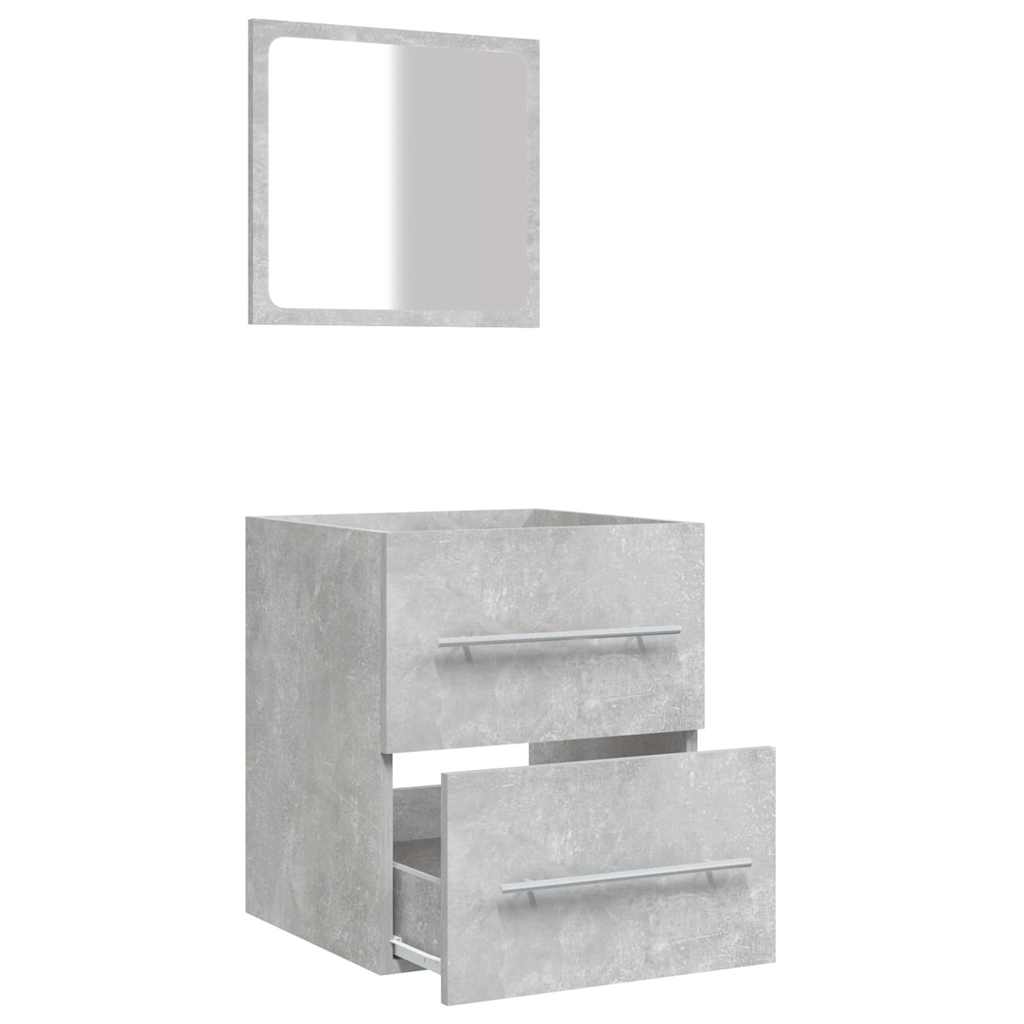 vidaXL Badschrank mit Spiegel Betongrau 41x38,5x48 cm