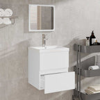 vidaXL Badschrank mit Spiegel Weiß Holzwerkstoff