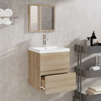 vidaXL Badschrank mit Spiegel Sonoma-Eiche Holzwerkstoff