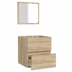 vidaXL Badschrank mit Spiegel Sonoma-Eiche Holzwerkstoff