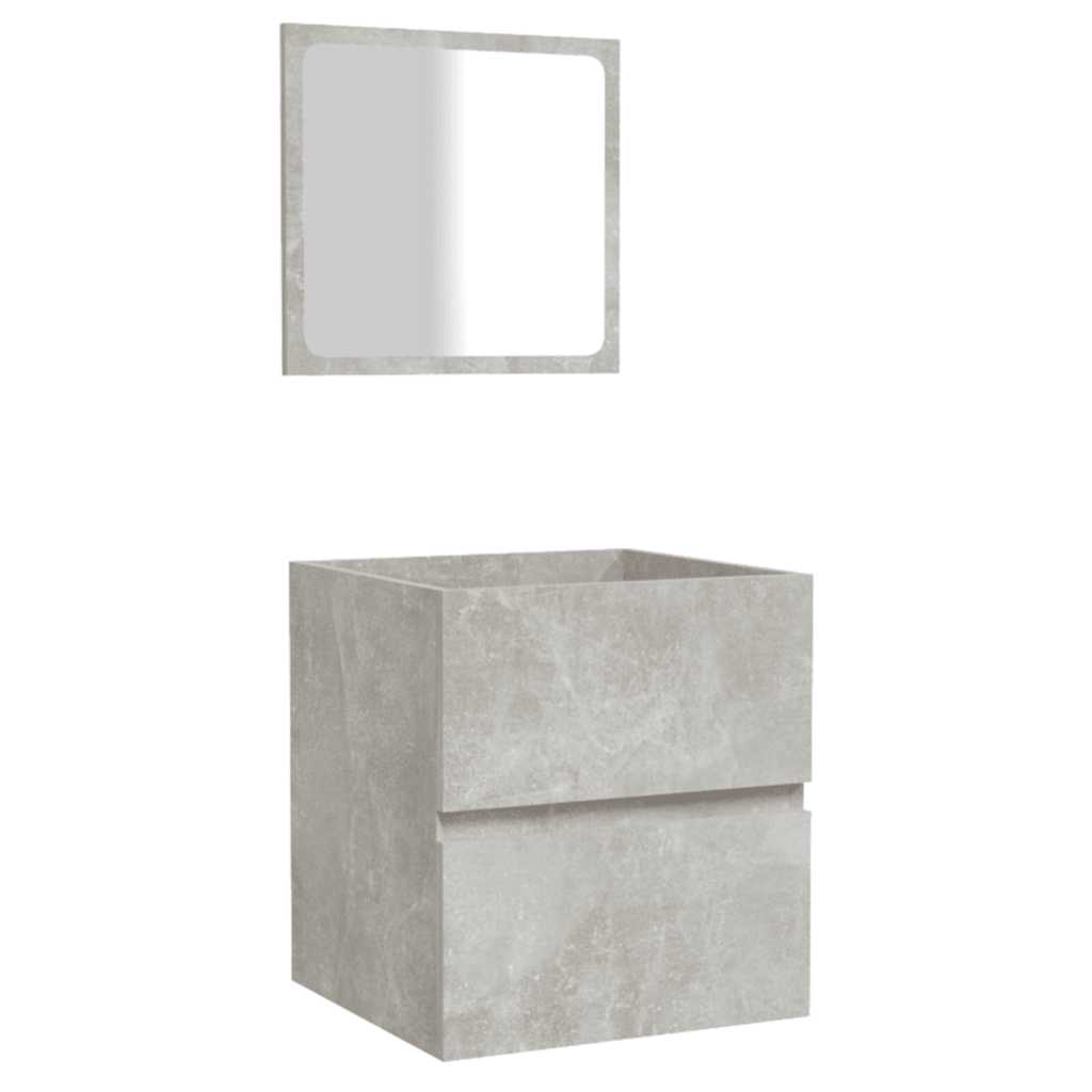 vidaXL Badschrank mit Spiegel Betongrau Holzwerkstoff