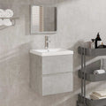 vidaXL Badschrank mit Spiegel Betongrau Holzwerkstoff