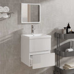 vidaXL Badschrank mit Spiegel Hochglanz-Weiß Holzwerkstoff