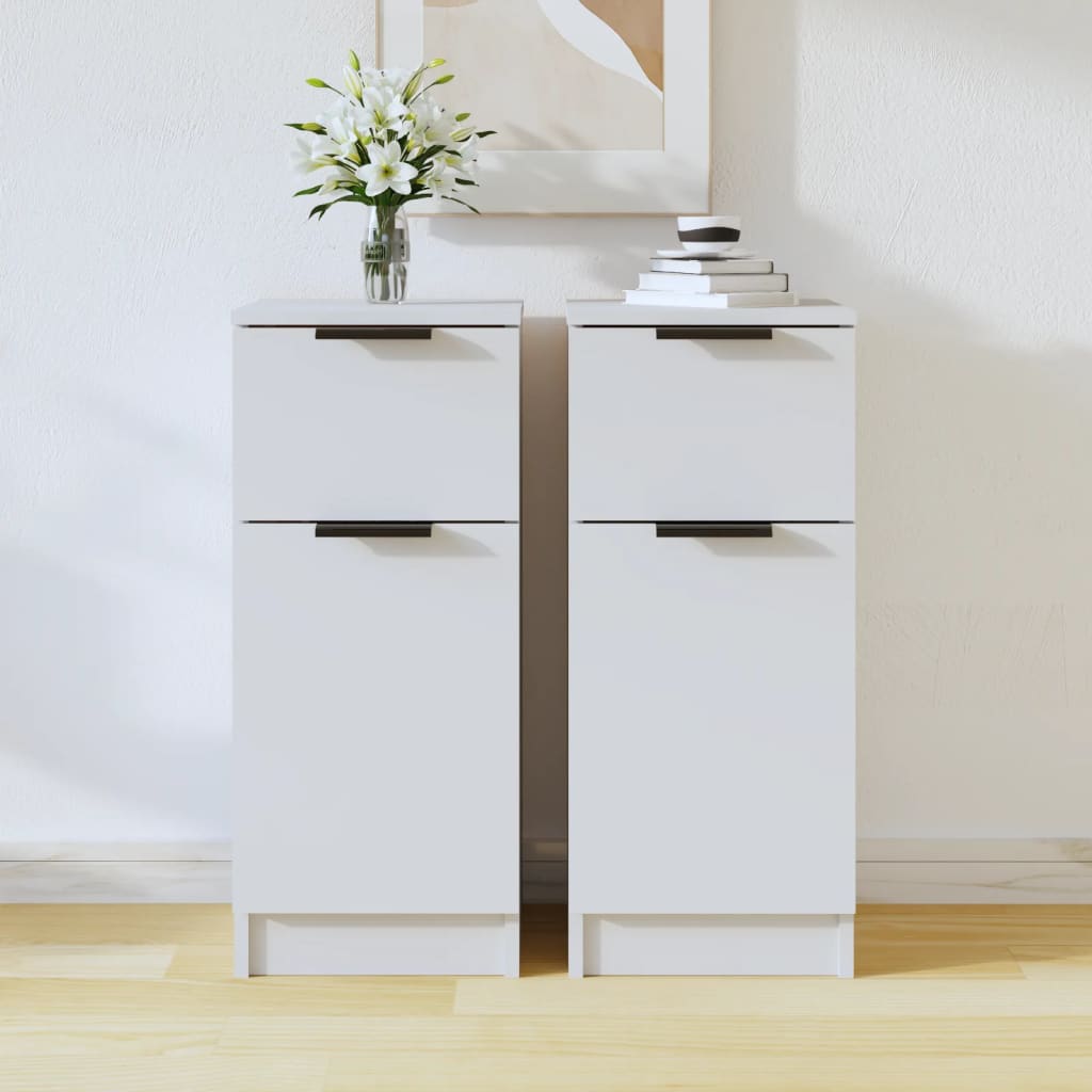 vidaXL Sideboards 2 Stk. Weiß 30x30x70 cm Holzwerkstoff