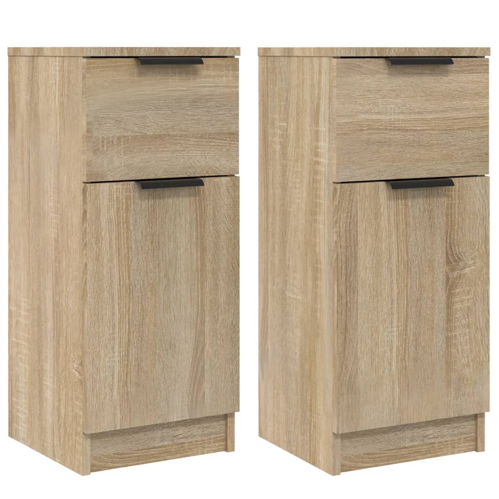 vidaXL Sideboards 2 Stk. Sonoma-Eiche 30x30x70 cm Holzwerkstoff