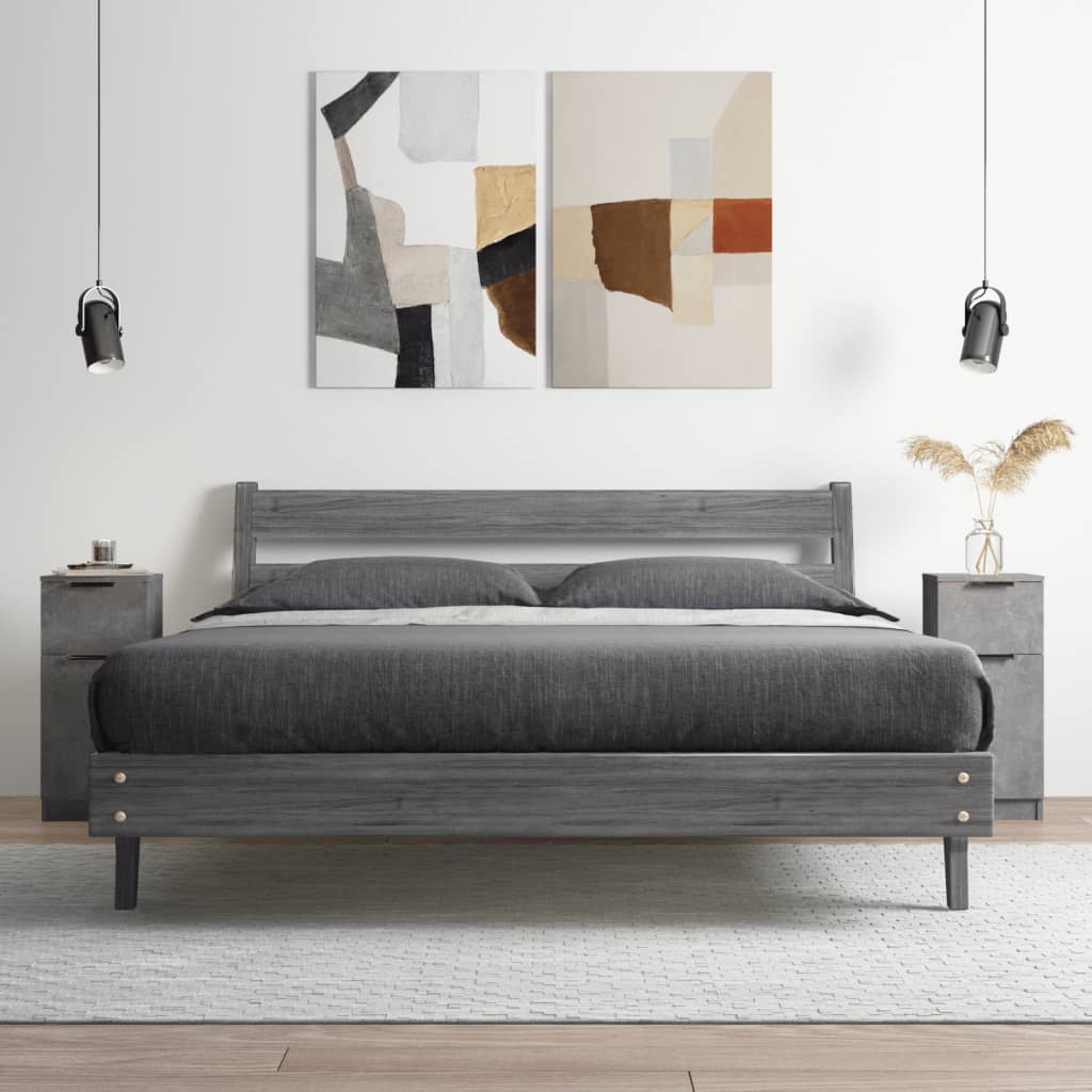 vidaXL Sideboards 2 Stk. Betongrau 30x30x70 cm Holzwerkstoff