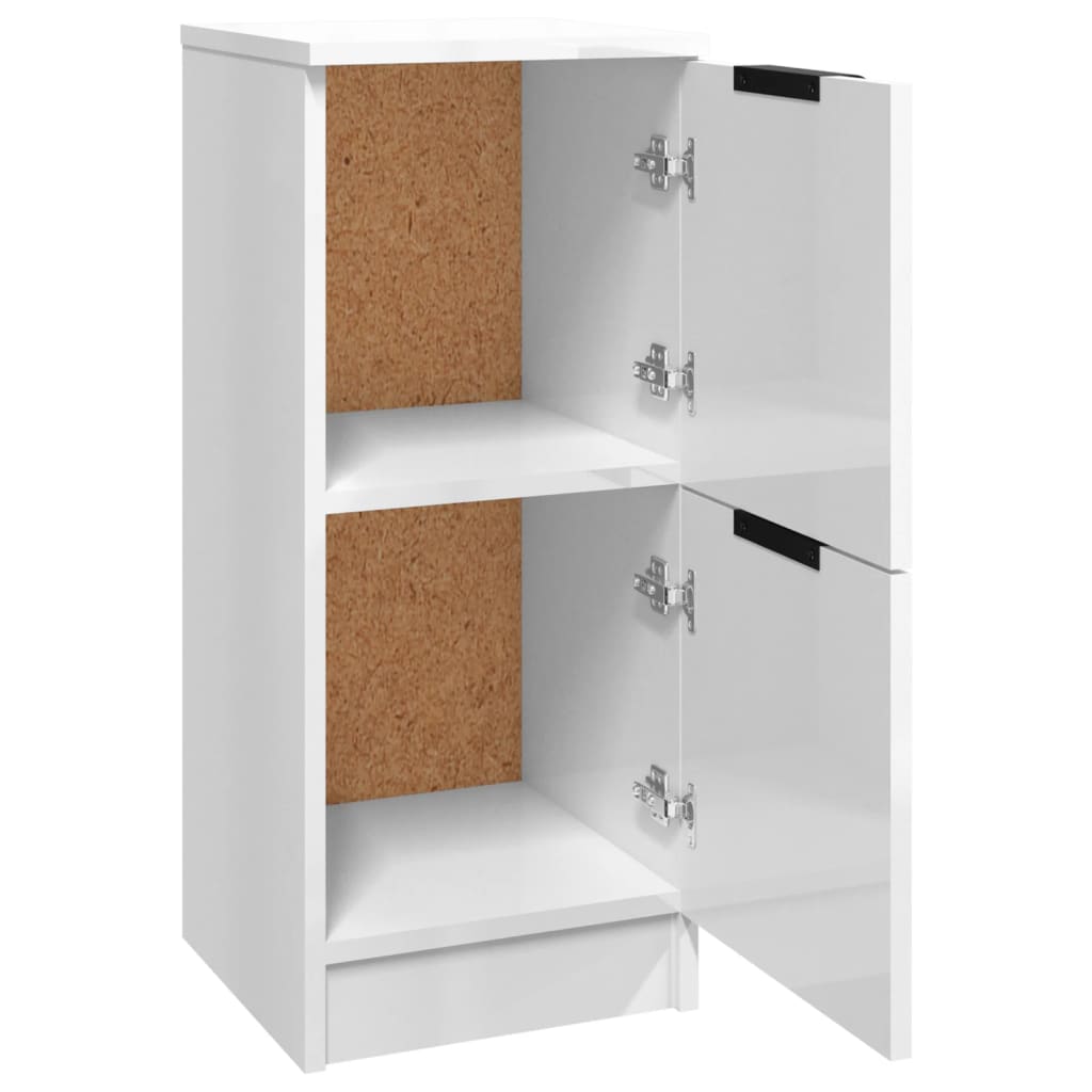 vidaXL Sideboards 2 Stk. Hochglanz-Weiß 30x30x70 cm Holzwerkstoff
