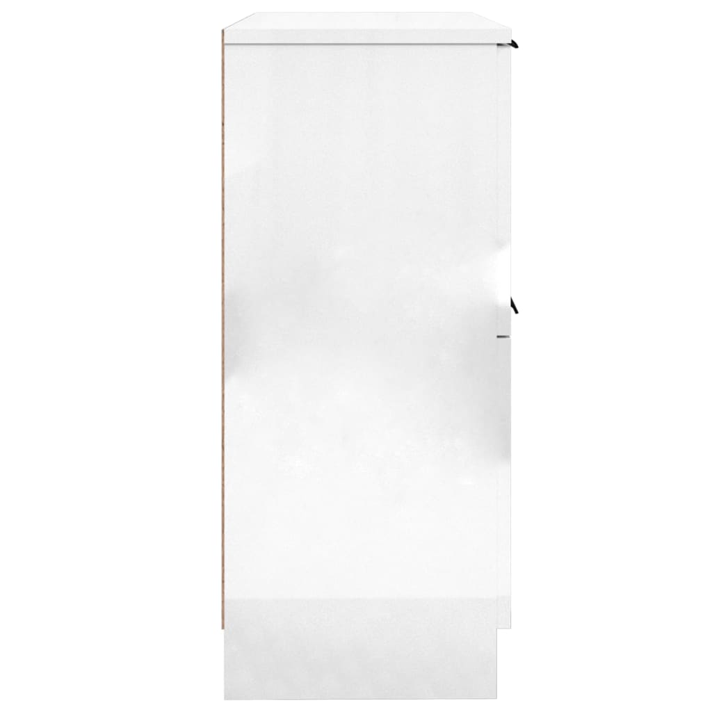vidaXL Sideboards 2 Stk. Hochglanz-Weiß 30x30x70 cm Holzwerkstoff