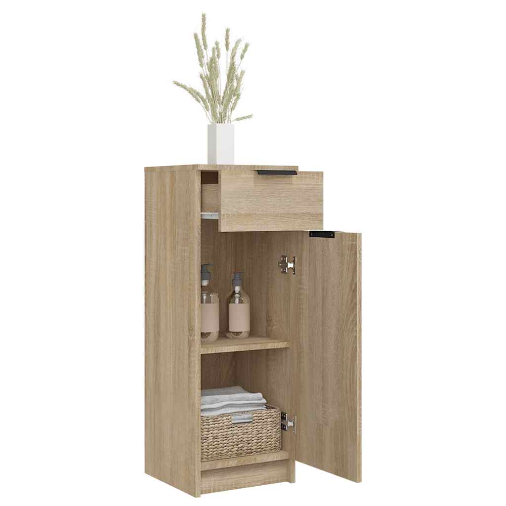 vidaXL Badschrank Sonoma-Eiche 32x33,5x90 cm Holzwerkstoff