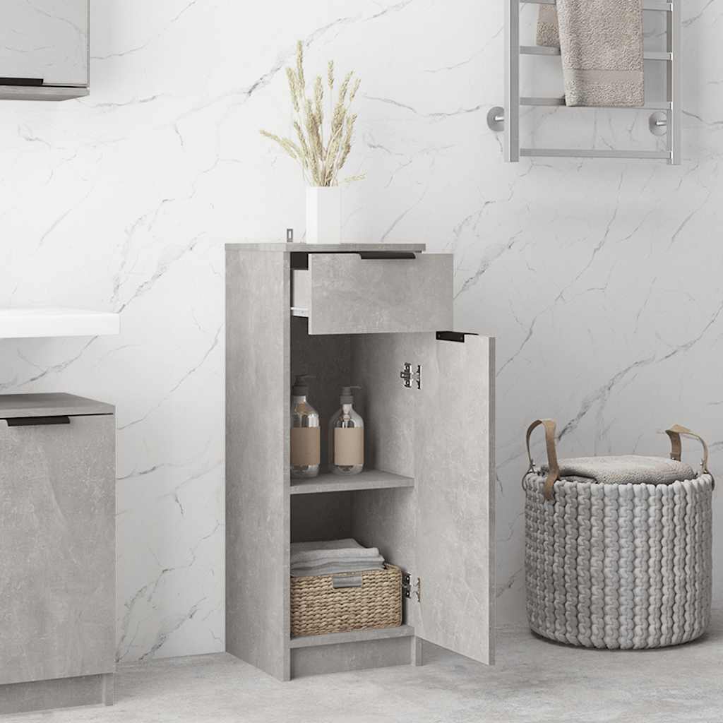 vidaXL Badschrank Betongrau 32x34x90 cm Holzwerkstoff
