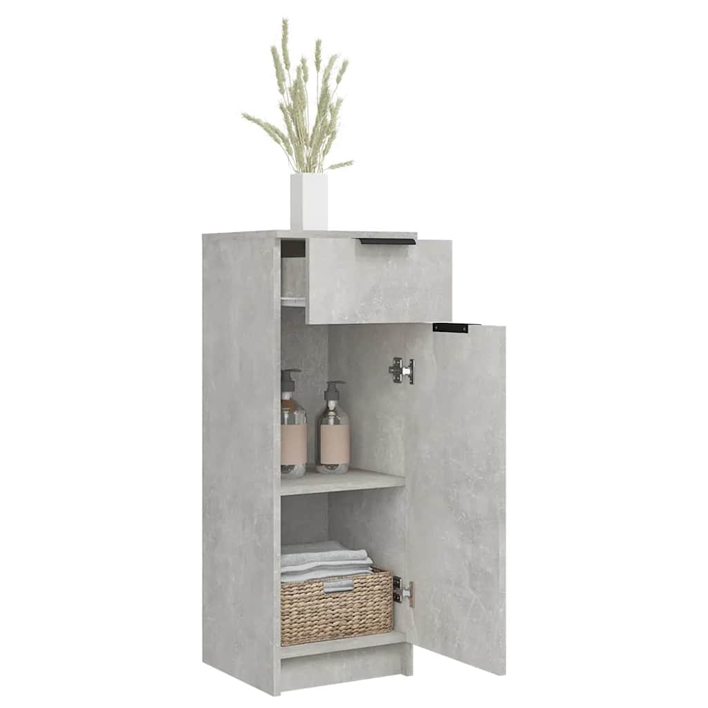 vidaXL Badschrank Betongrau 32x34x90 cm Holzwerkstoff