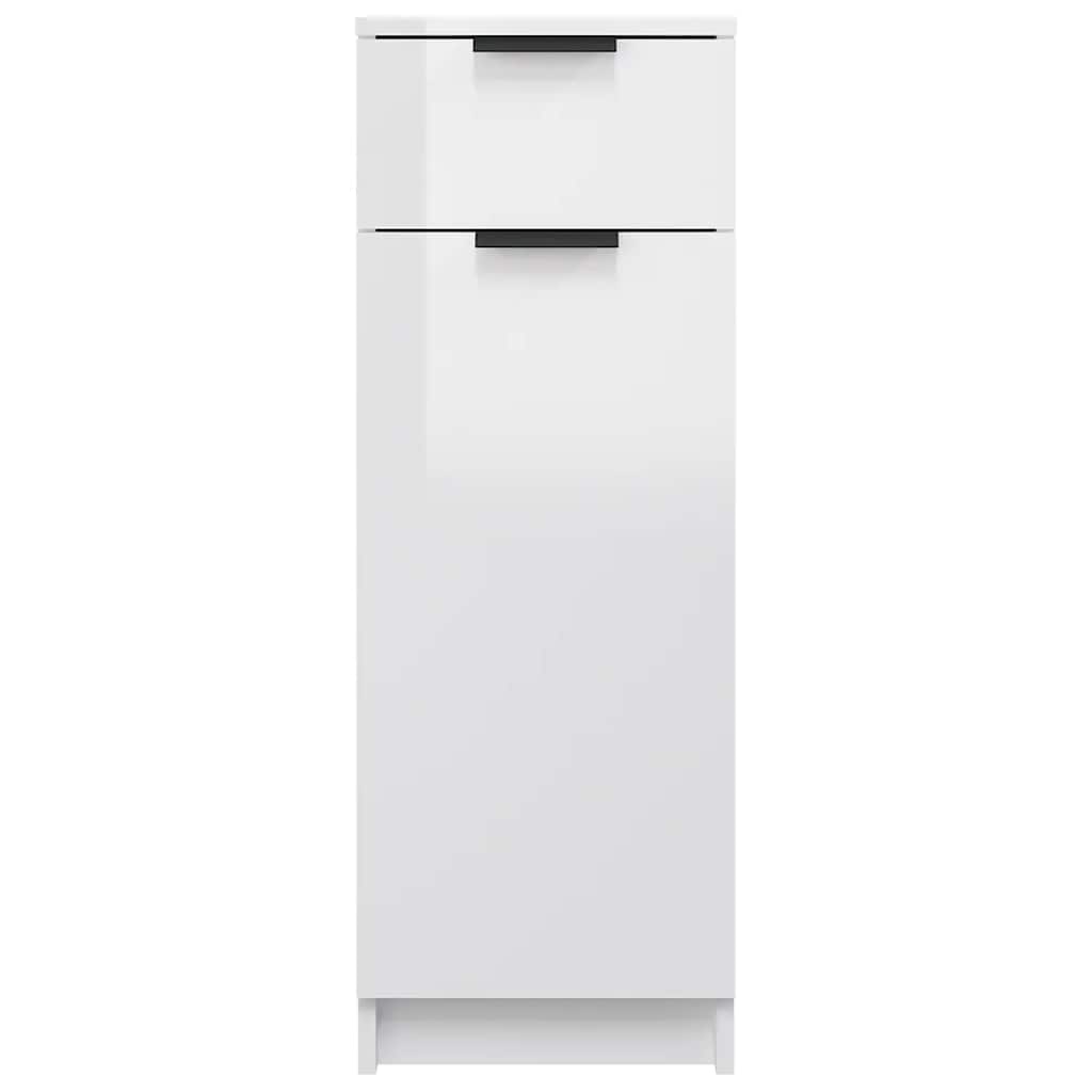 vidaXL Badschrank Hochglanz-Weiß 32x33,5x90 cm Holzwerkstoff