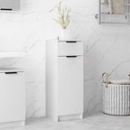 vidaXL Badschrank Hochglanz-Weiß 32x33,5x90 cm Holzwerkstoff