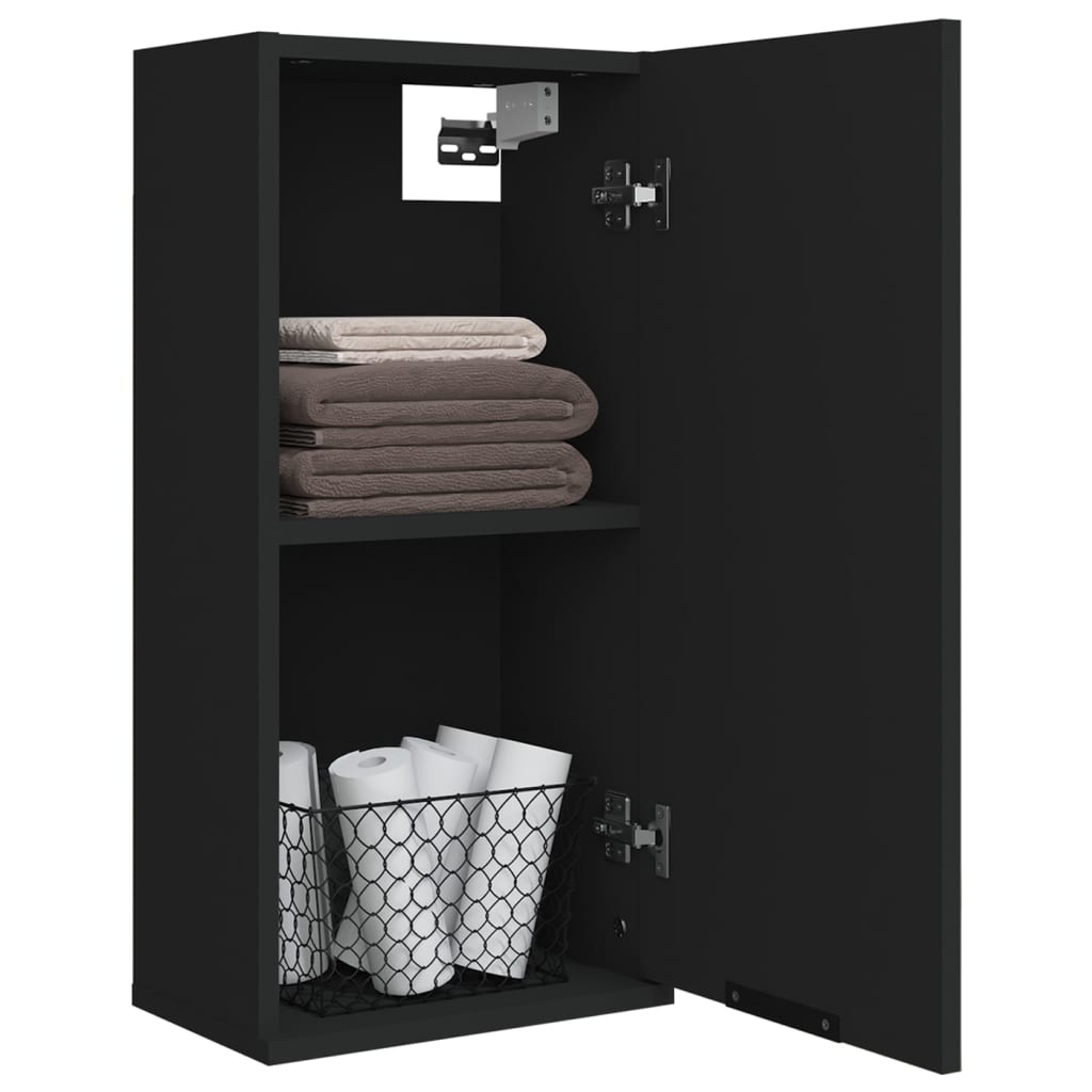 vidaXL Wand-Badeschrank Schwarz 32x20x67 cm