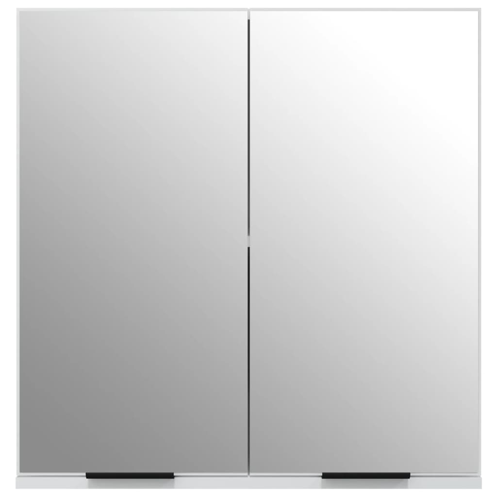 vidaXL Bad-Spiegelschrank Weiß 64x20x67 cm