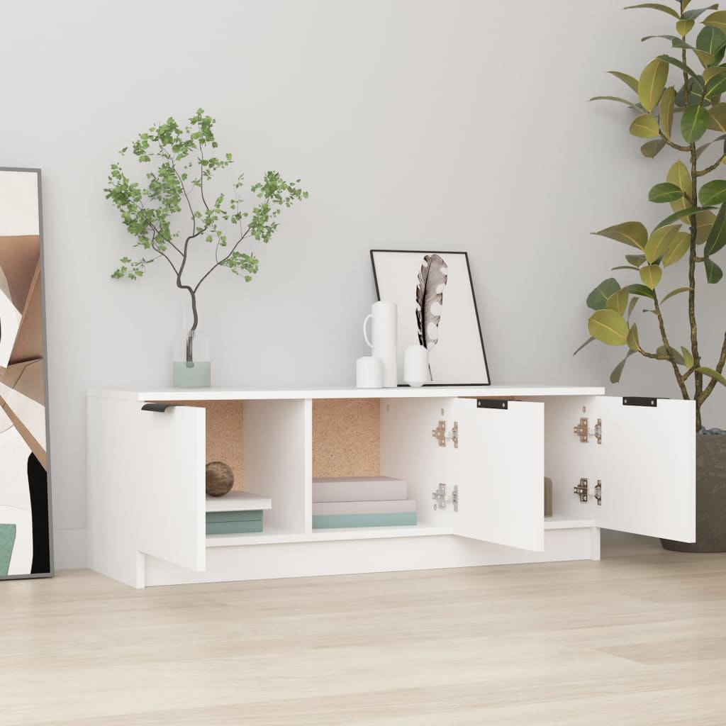 vidaXL TV-Schrank Weiß 102x35x36,5 cm Holzwerkstoff