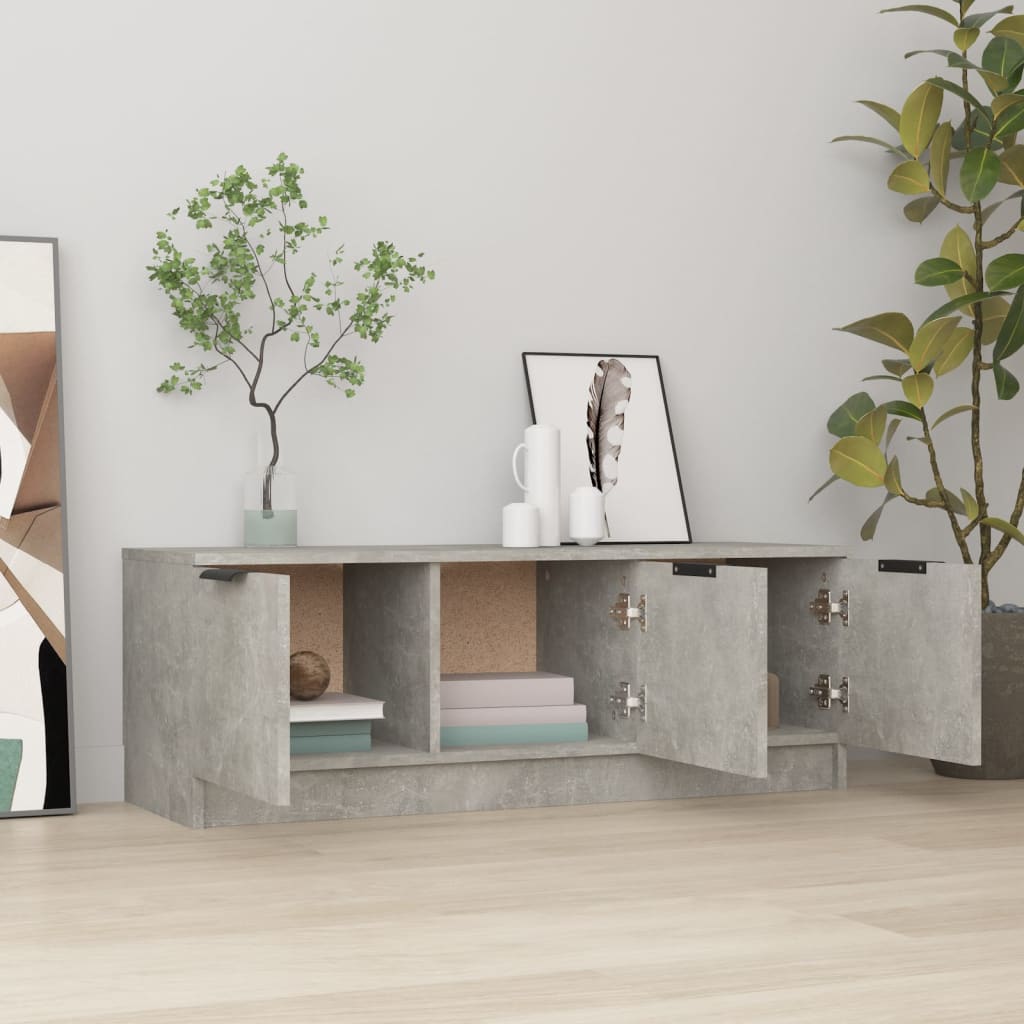 vidaXL TV-Schrank Betongrau 102x35x36,5 cm Holzwerkstoff