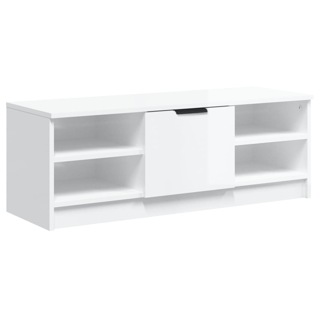 vidaXL TV-Schrank Hochglanz-Weiß 102x35,5x36,5 cm Holzwerkstoff