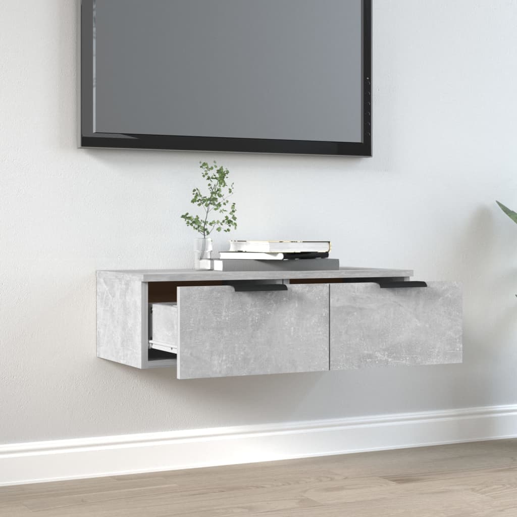vidaXL Wandschrank Betongrau 68x30x20 cm Holzwerkstoff