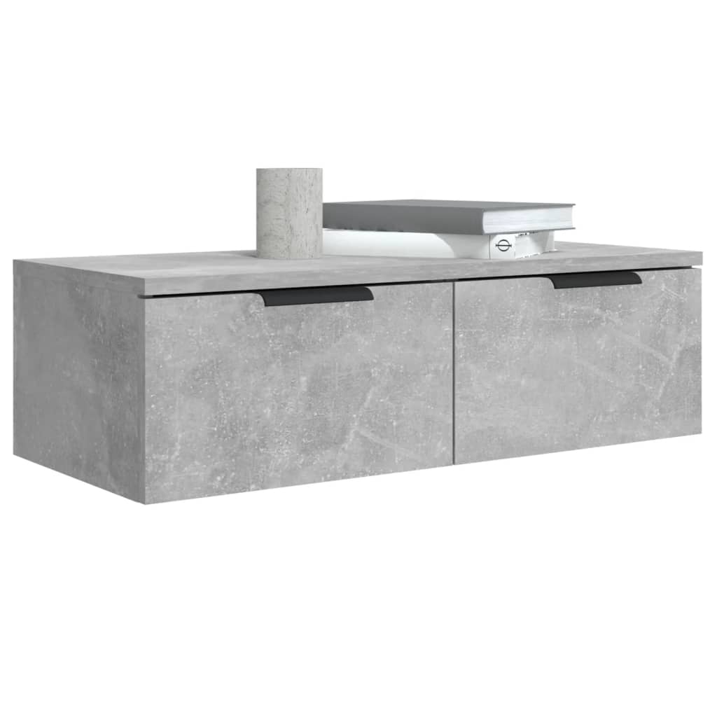 vidaXL Wandschrank Betongrau 68x30x20 cm Holzwerkstoff